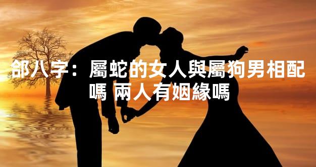 郃八字：屬蛇的女人與屬狗男相配嗎 兩人有姻緣嗎